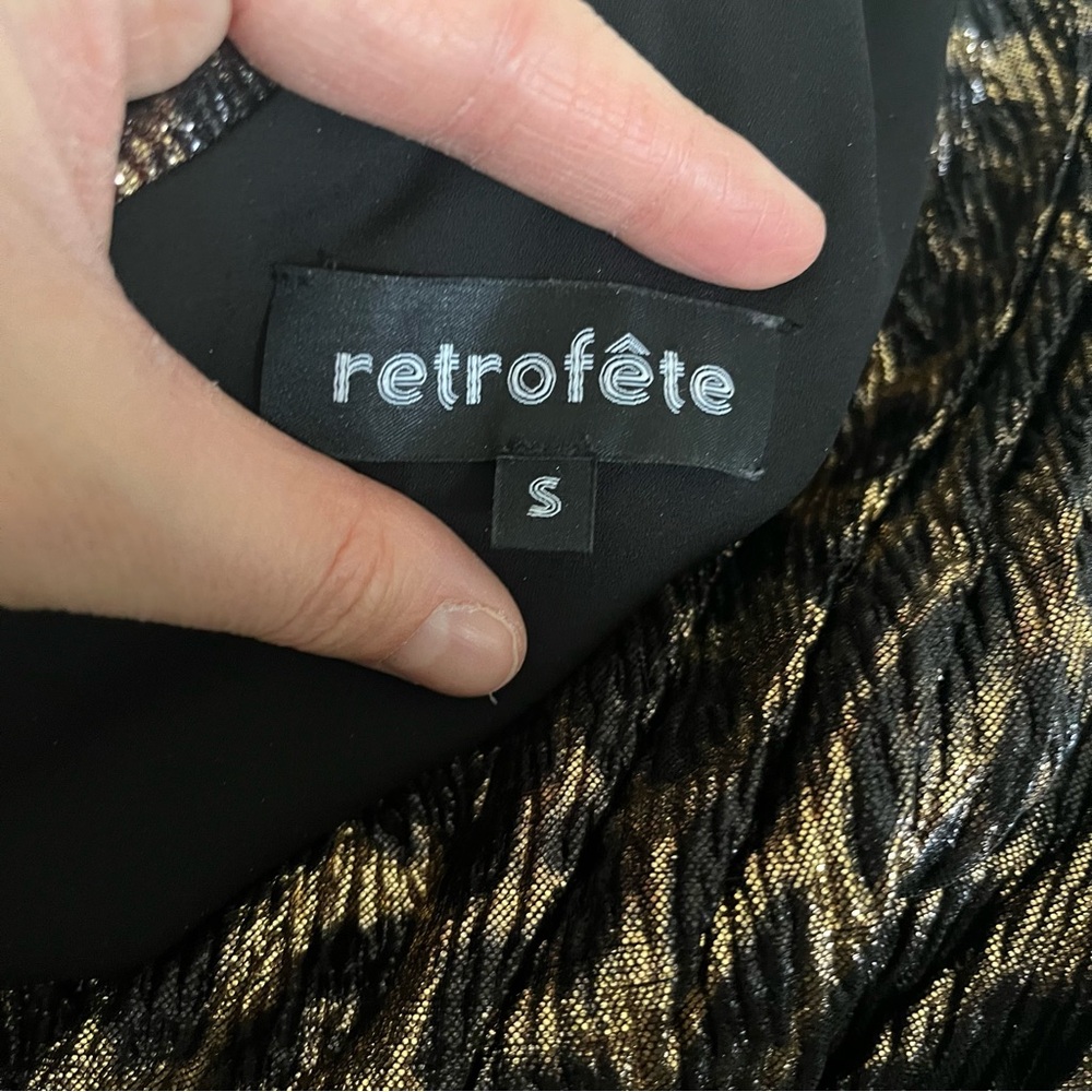Retrofete Andrea Maxi Dress in Bronze Leopard Small One Shoulder Formal Gala - Picture 6 of 11